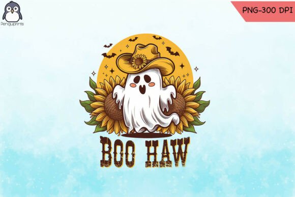 Boo-Haw Cute Ghost Cowboy T-Shirt Design Review