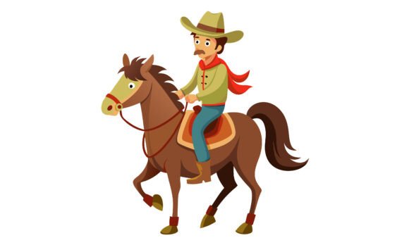 Cowboy Riding Horse Vector Review: A Design with Character