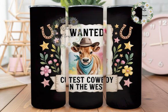 Cute Cowboy Calf 20oz Tumbler Wrap Embroidery Design Review